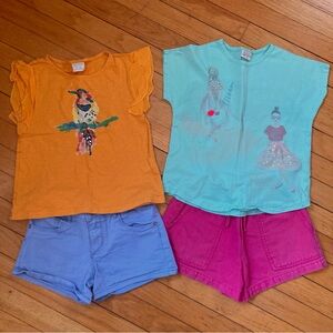 Zara Kids Shorts Set - Blue and Pink